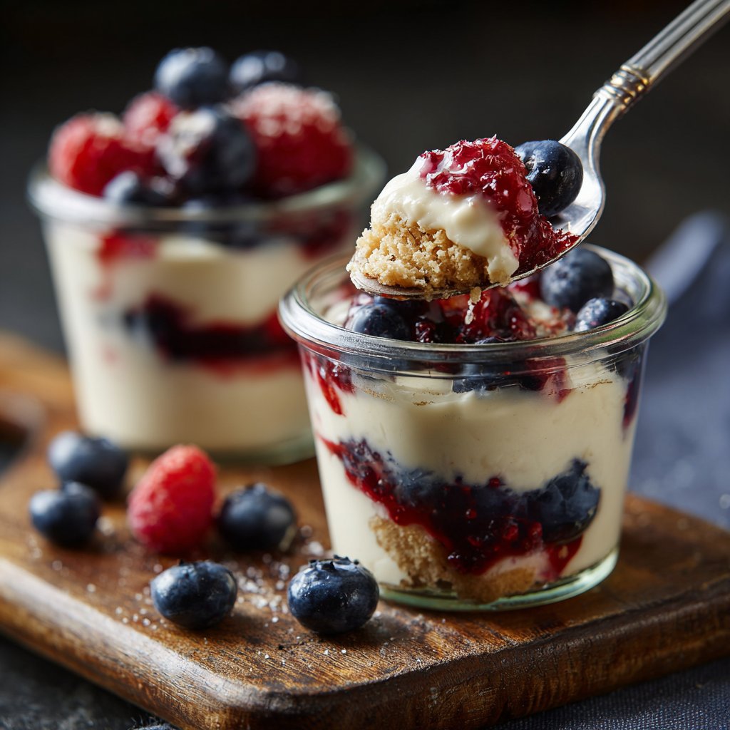 Frühstück im Glas mit Skyr und Beeren