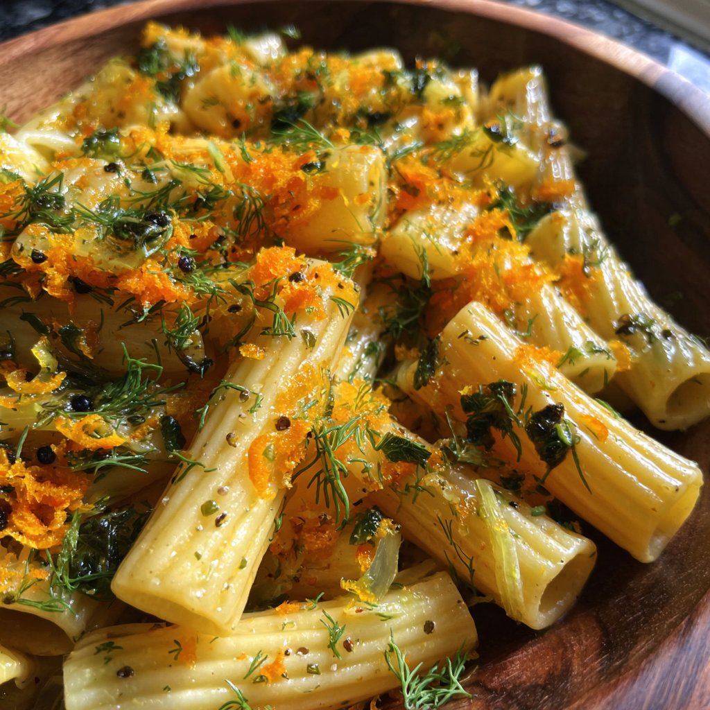 Rigatoni mit Fenchel und Orange