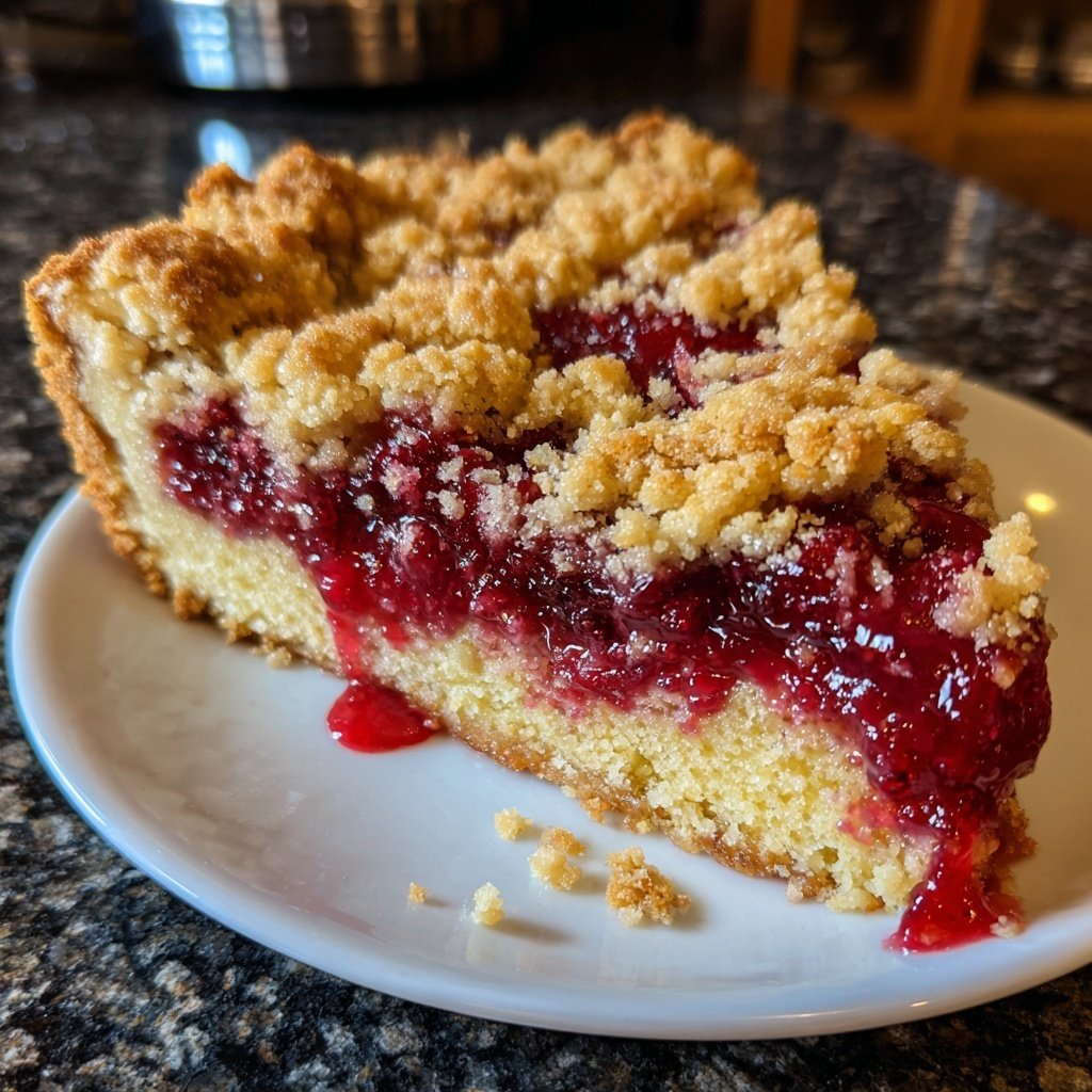 Kuchen mit Kirschen und Streuseln