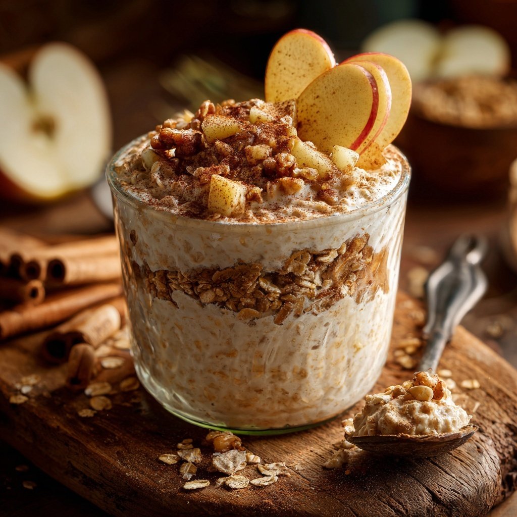 Frühstücksideen mit Overnight Oats und Apfel