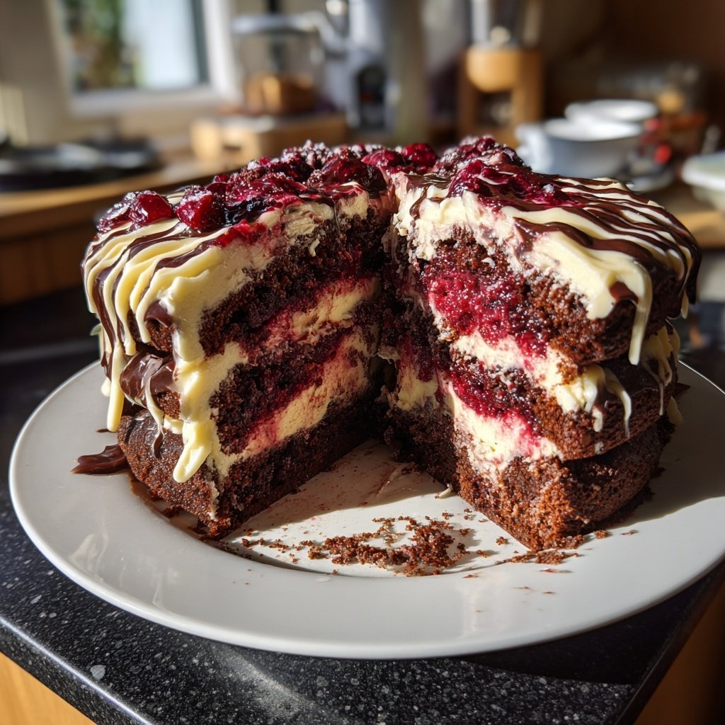 Schokoladen-Preiselbeer-Torte