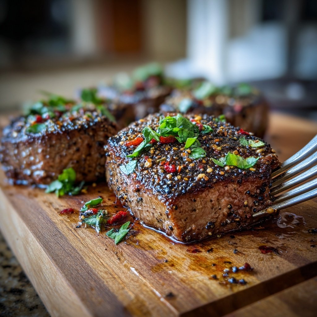 Gegrilltes Steak Mit Pfeffer Kruste