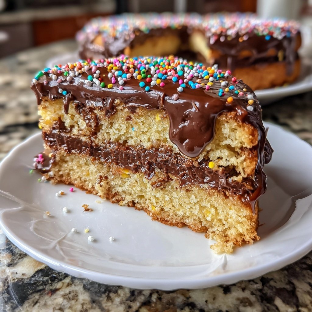 Geburtstagskuchen mit Schokoglasur