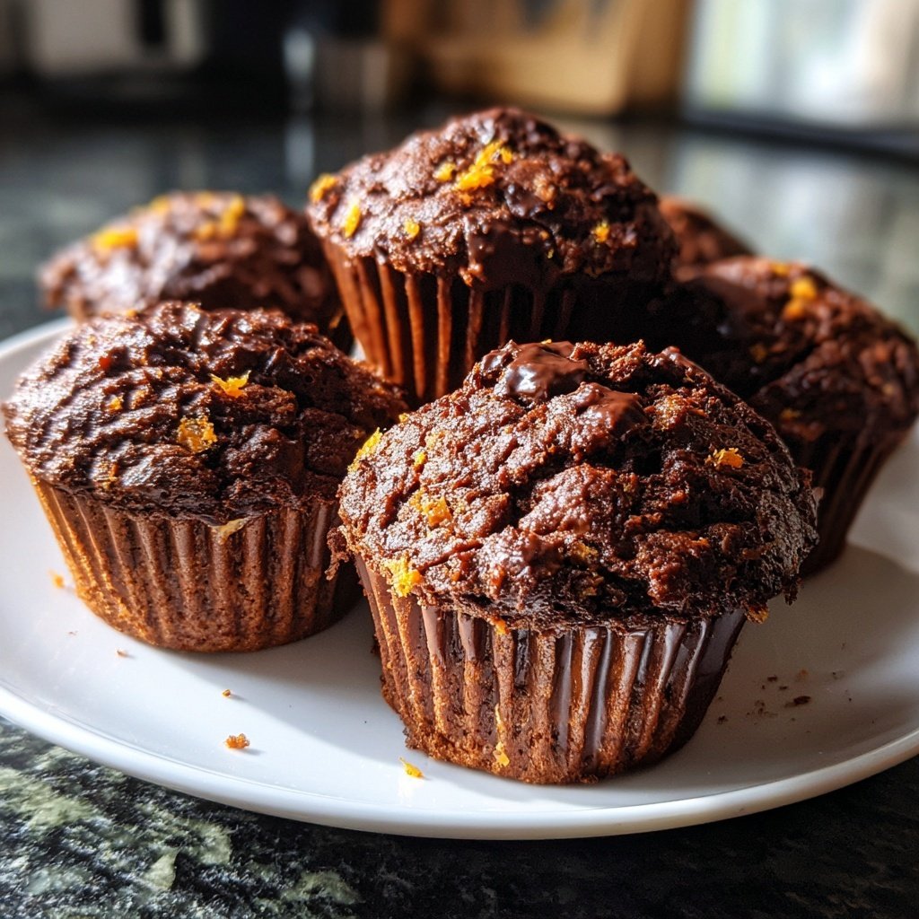 Muffins mit Kakao und Orange